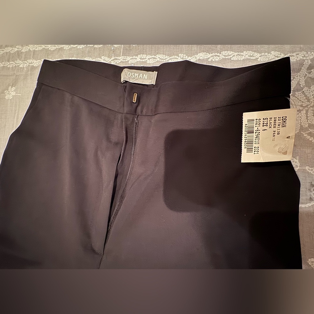 NWT OSMAN Black dress pants - Size 6. HIGH WAISTED AND WIDE LEG - Picture 13 of 16
